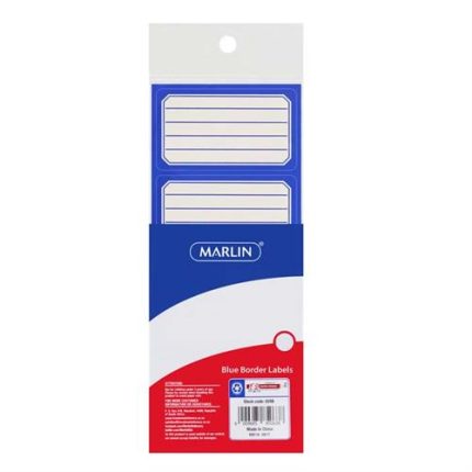 Marlin Blue Border School Labels