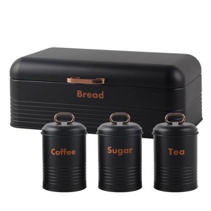 Totally 4pc BreadBin Combo Colour Black & Rose