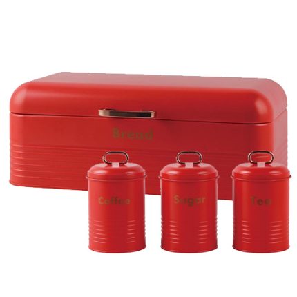 Totally Retro Breadbin And Canister Tin Set Combo
